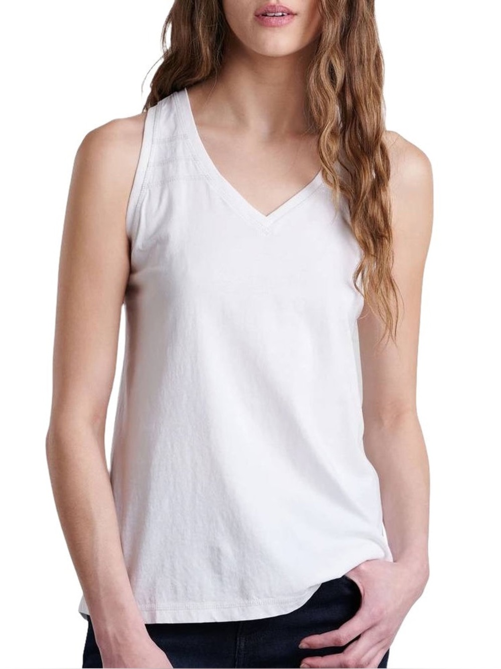 KUHL arabella v-neck tank Top in white size Large
